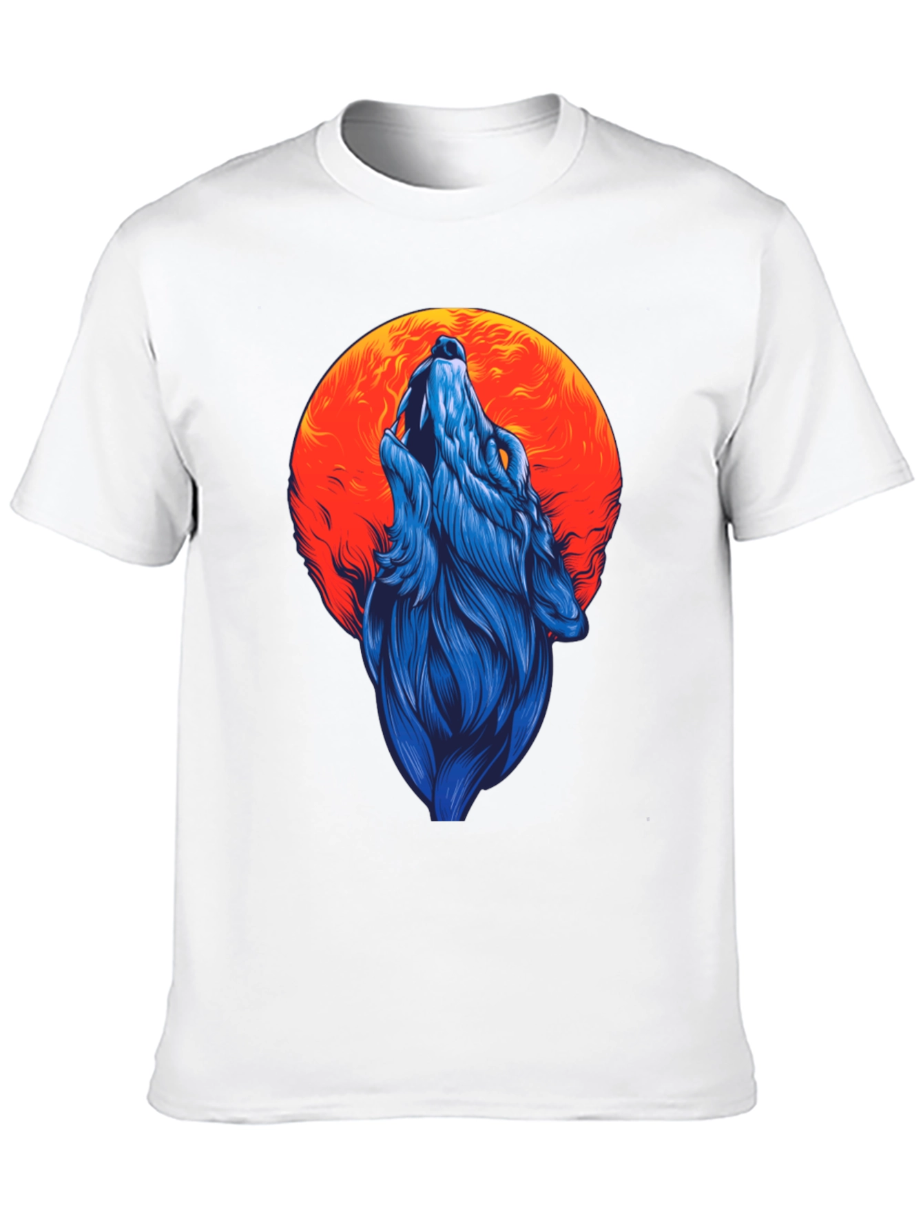 Wolf Howling at Moon Graphic Tee - Black
