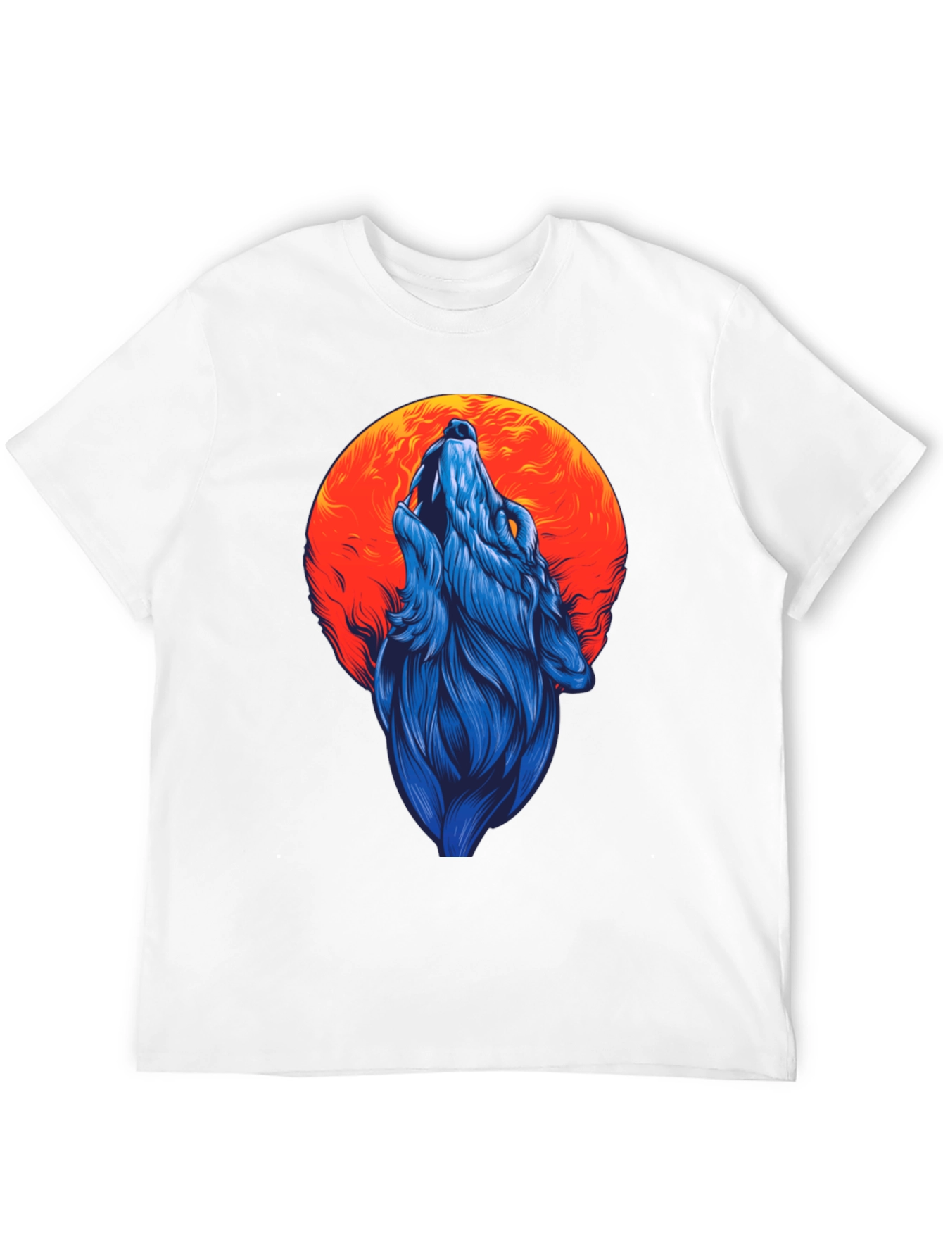 Wolf Howling at Moon Graphic Tee - Black