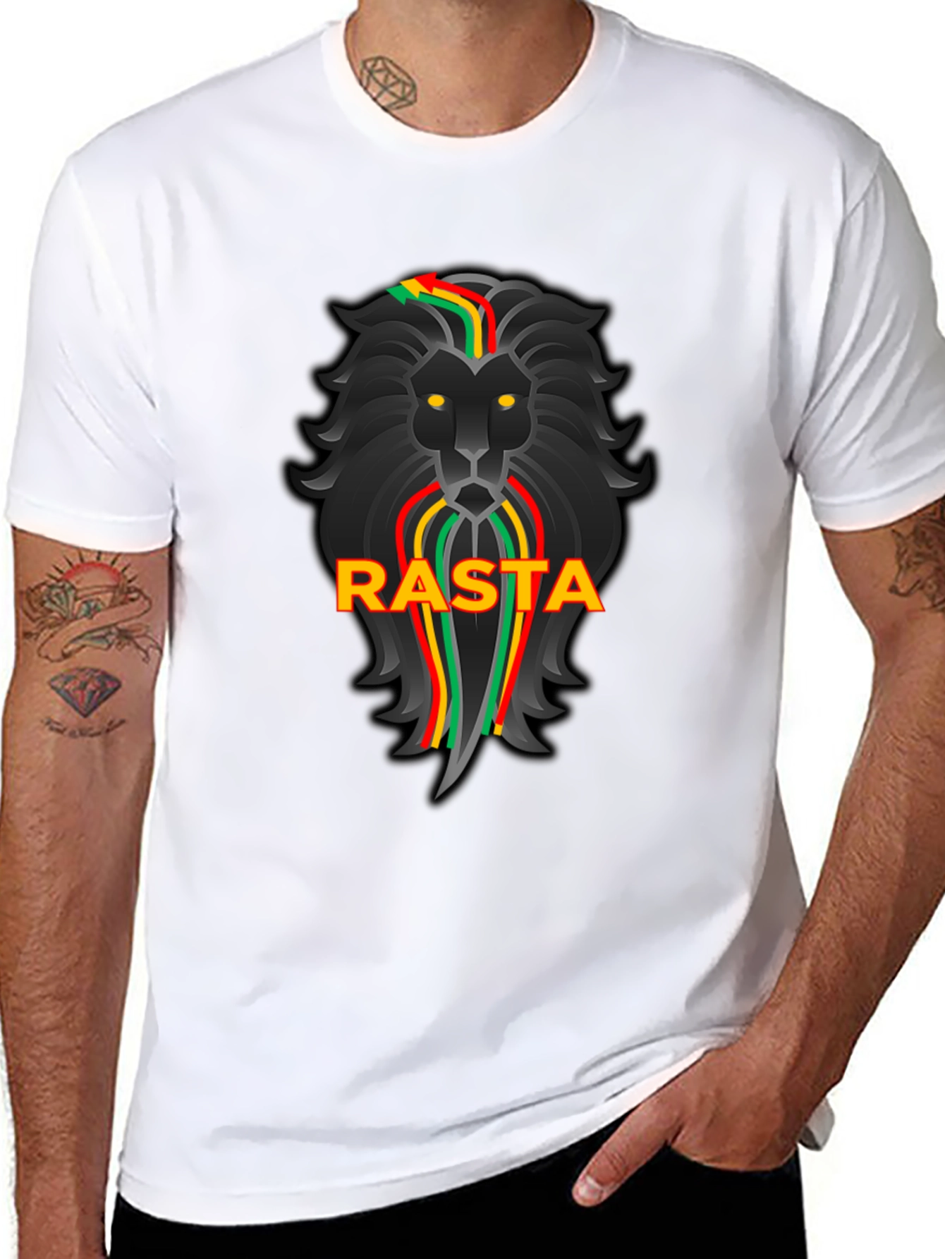 Rasta Lion Black Graphic Tee