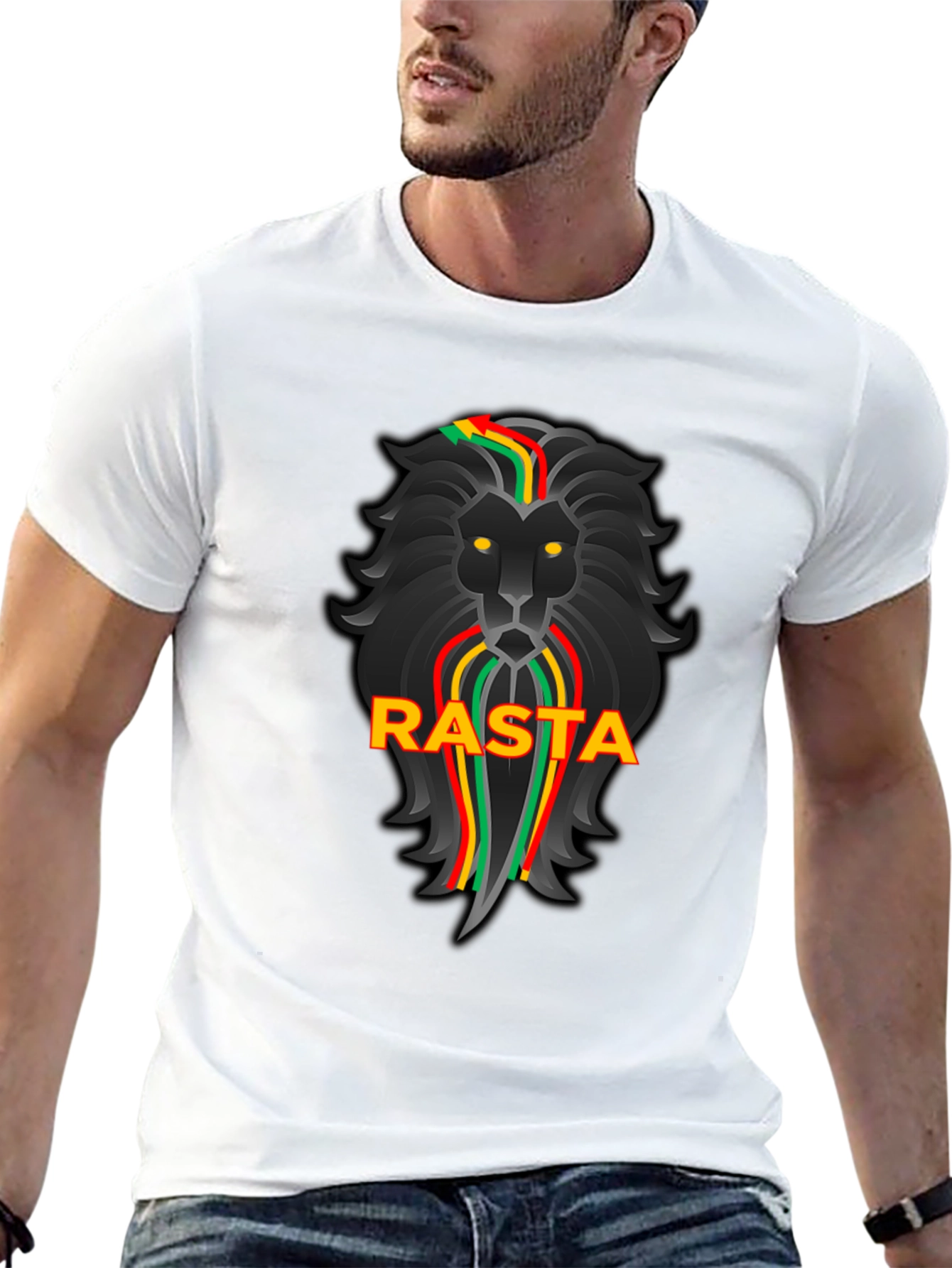 Rasta Lion Black Graphic Tee