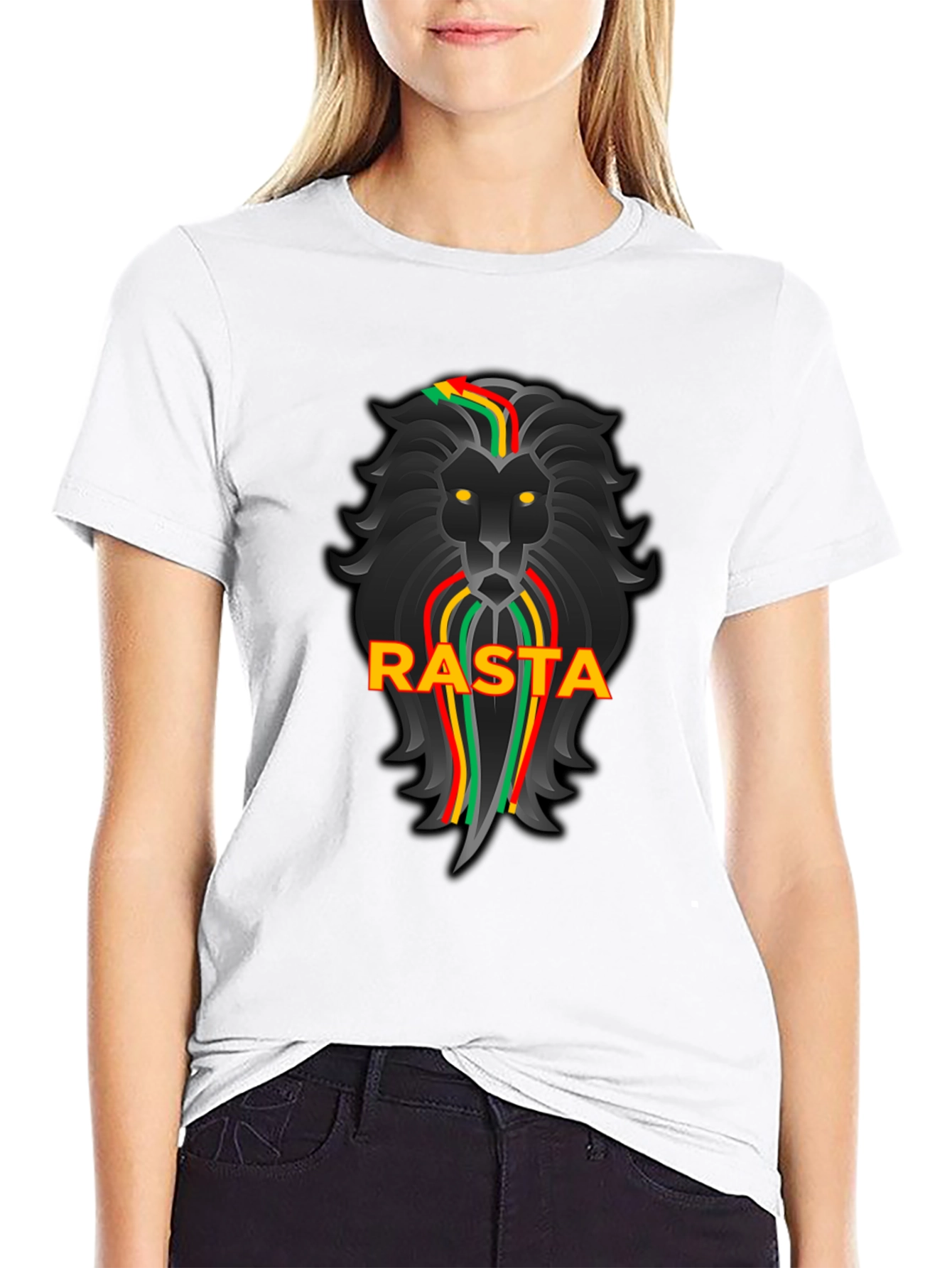 Rasta Lion Black Graphic Tee