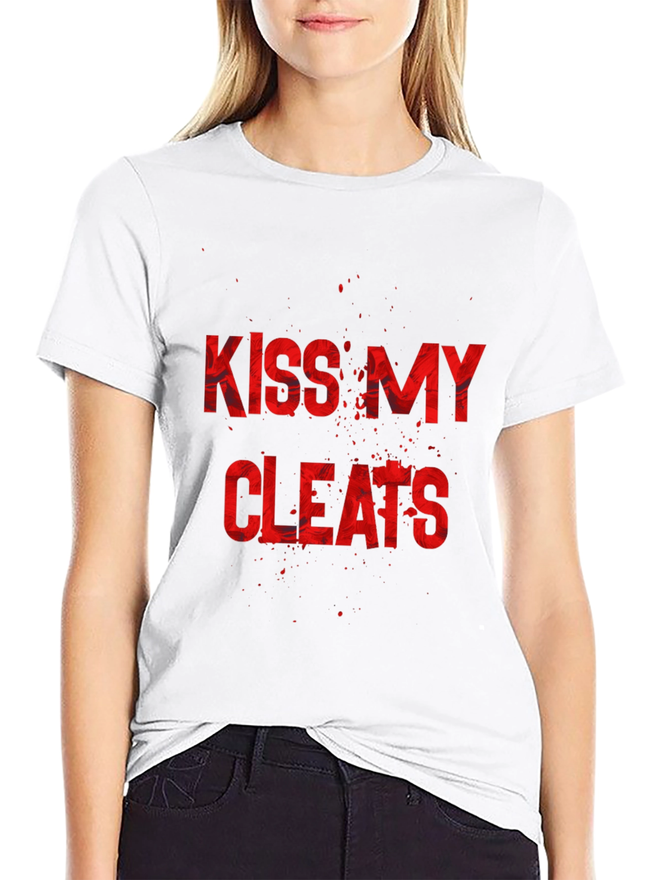 Kiss My Cleats Graphic T-Shirt - Black