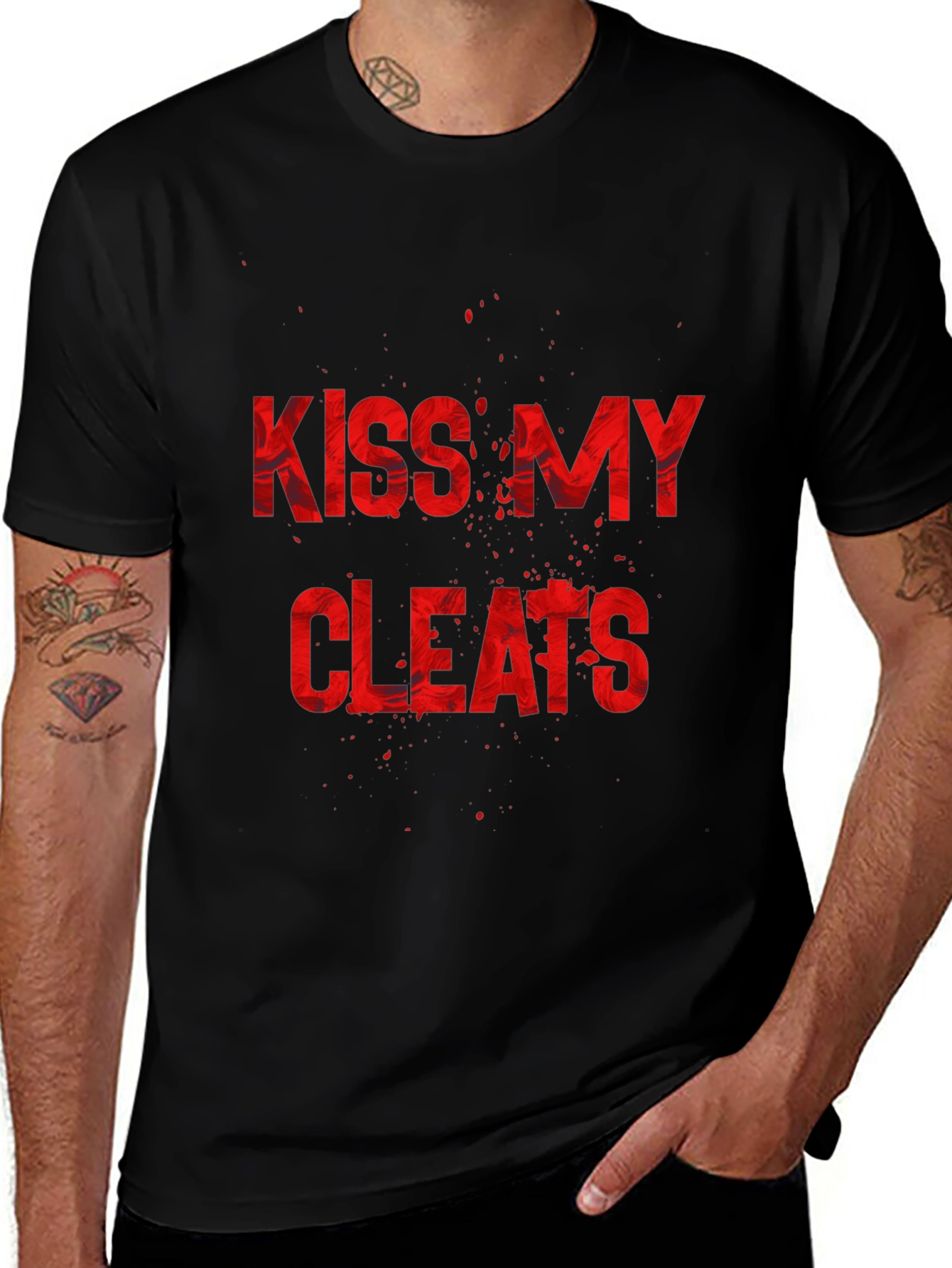Kiss My Cleats Graphic T-Shirt - Black
