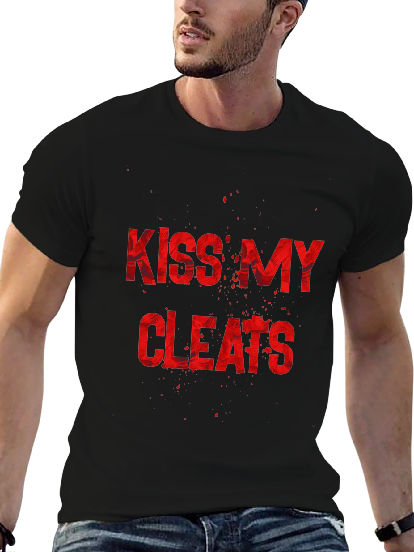 Kiss My Cleats Graphic T-Shirt - Black