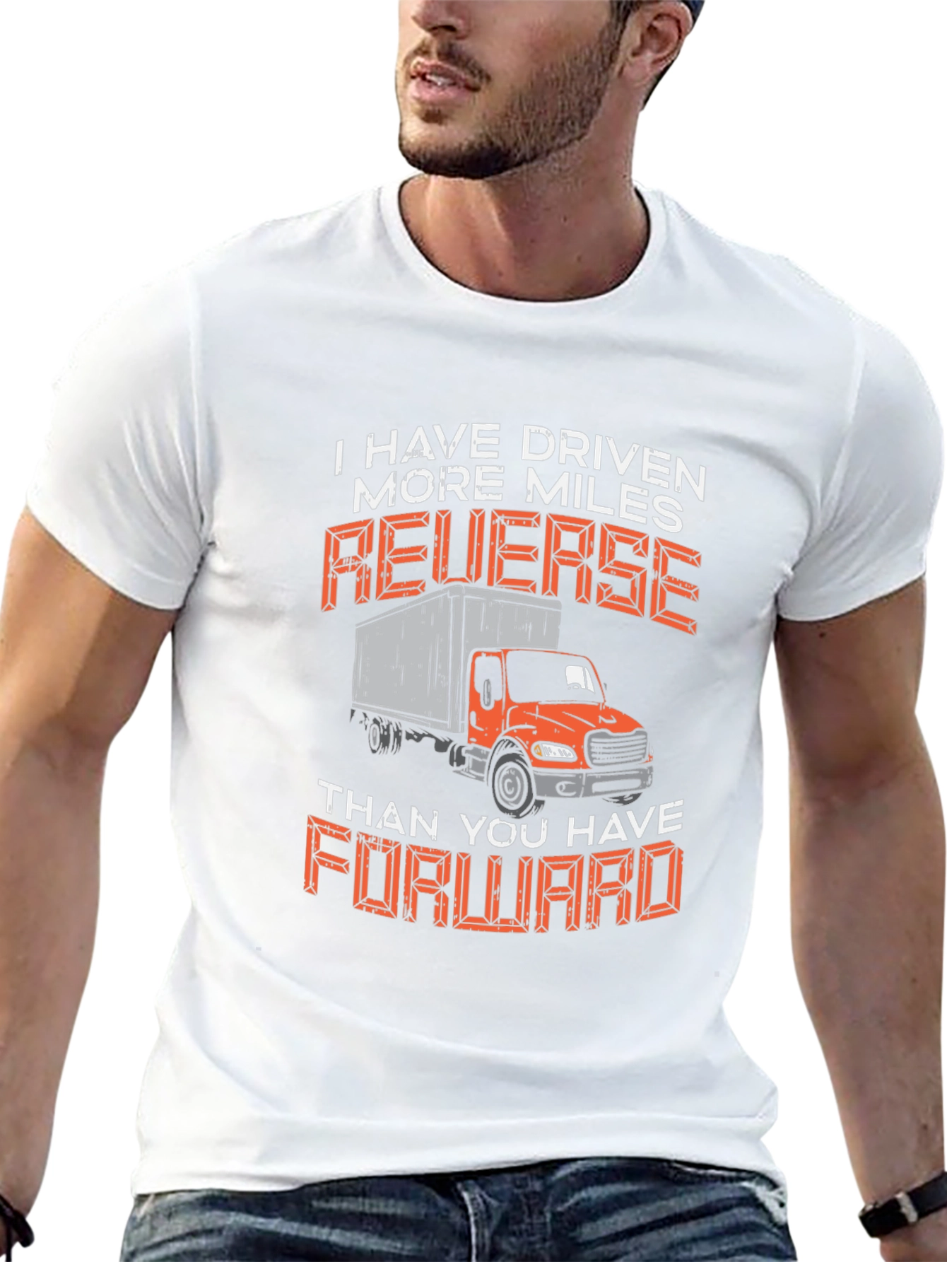 Truck Driver Humor T-Shirt Reverse Miles