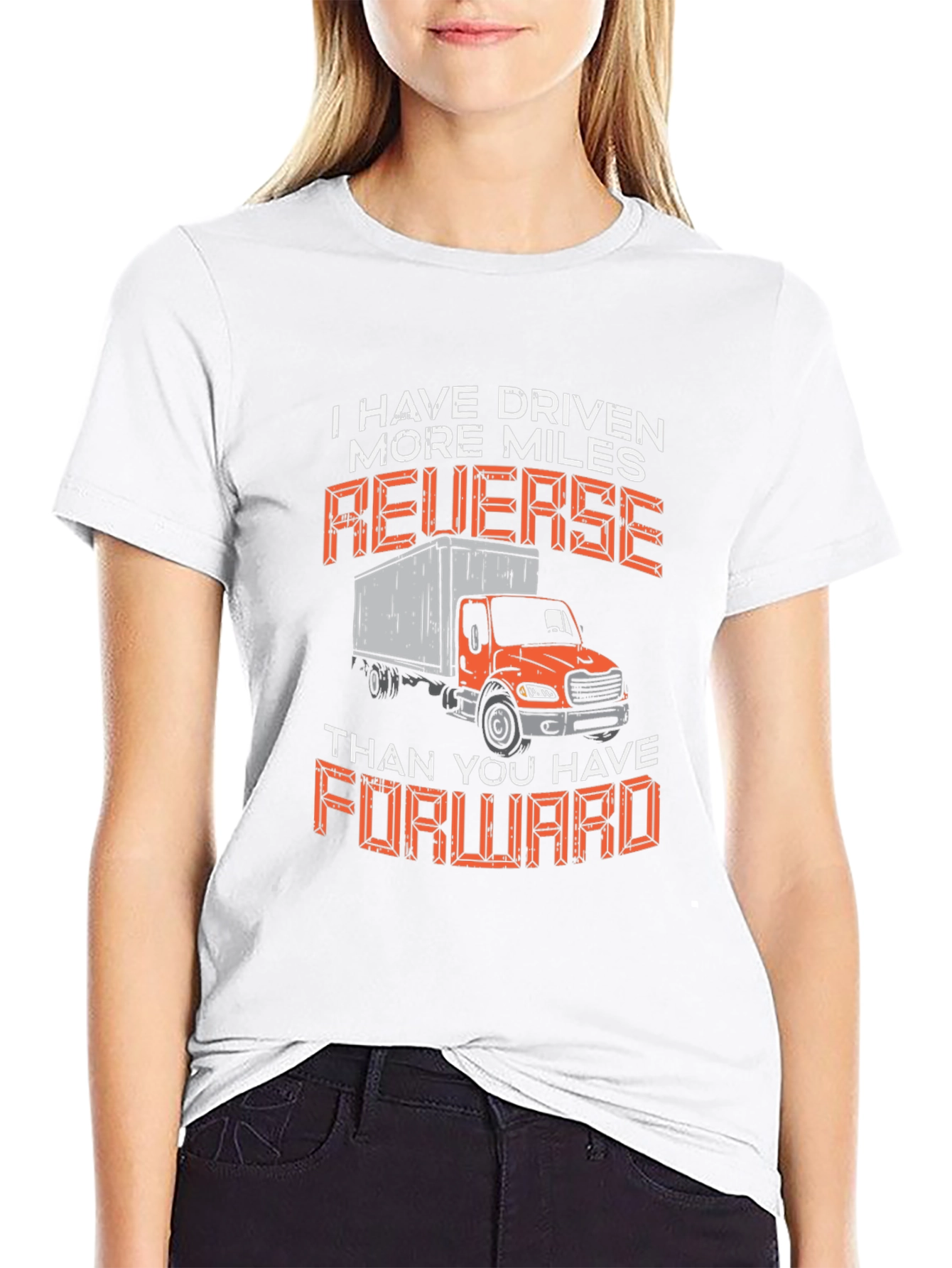 Truck Driver Humor T-Shirt Reverse Miles
