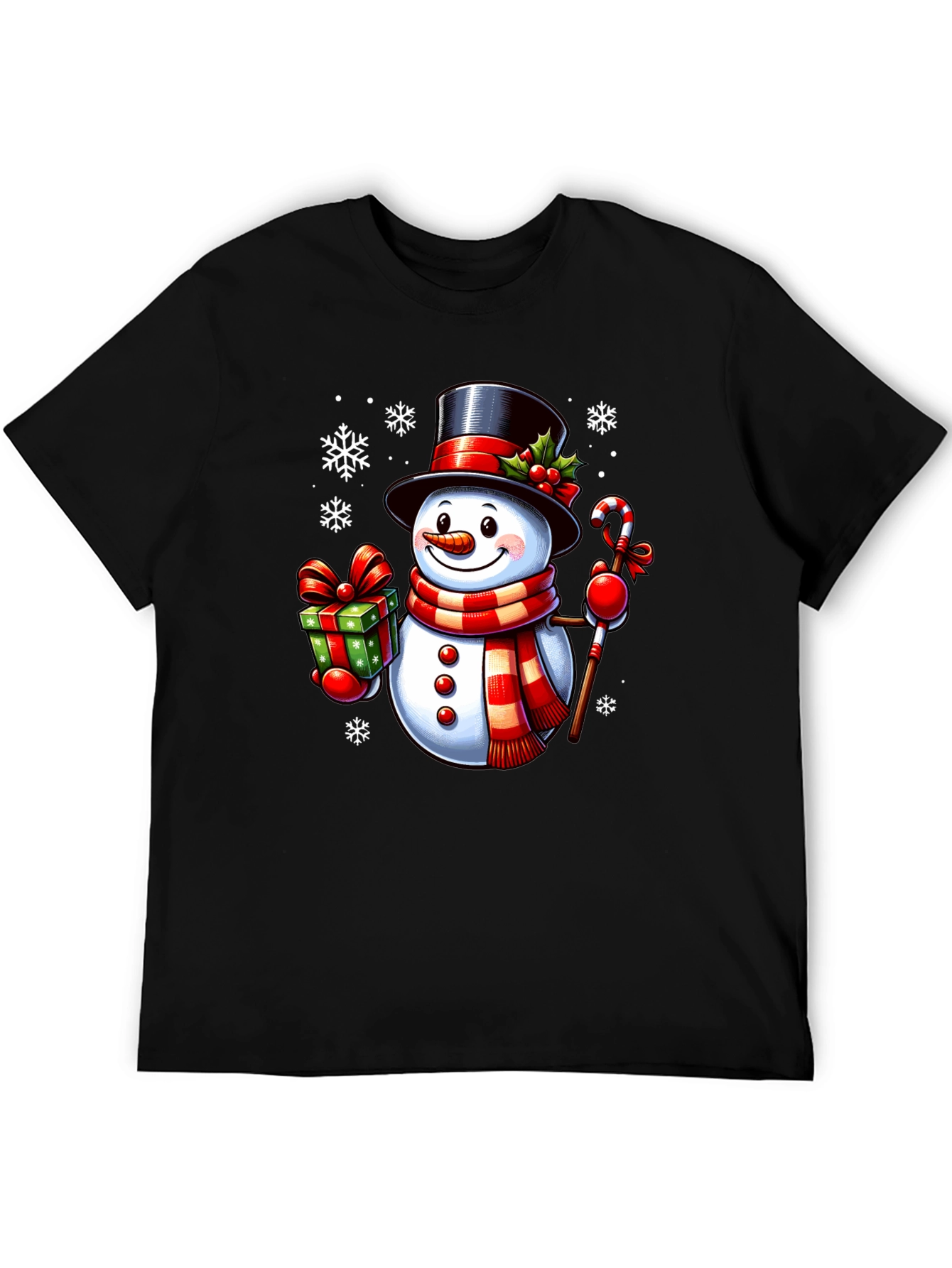 Festive Snowman Graphic Tee - Holiday Cheer