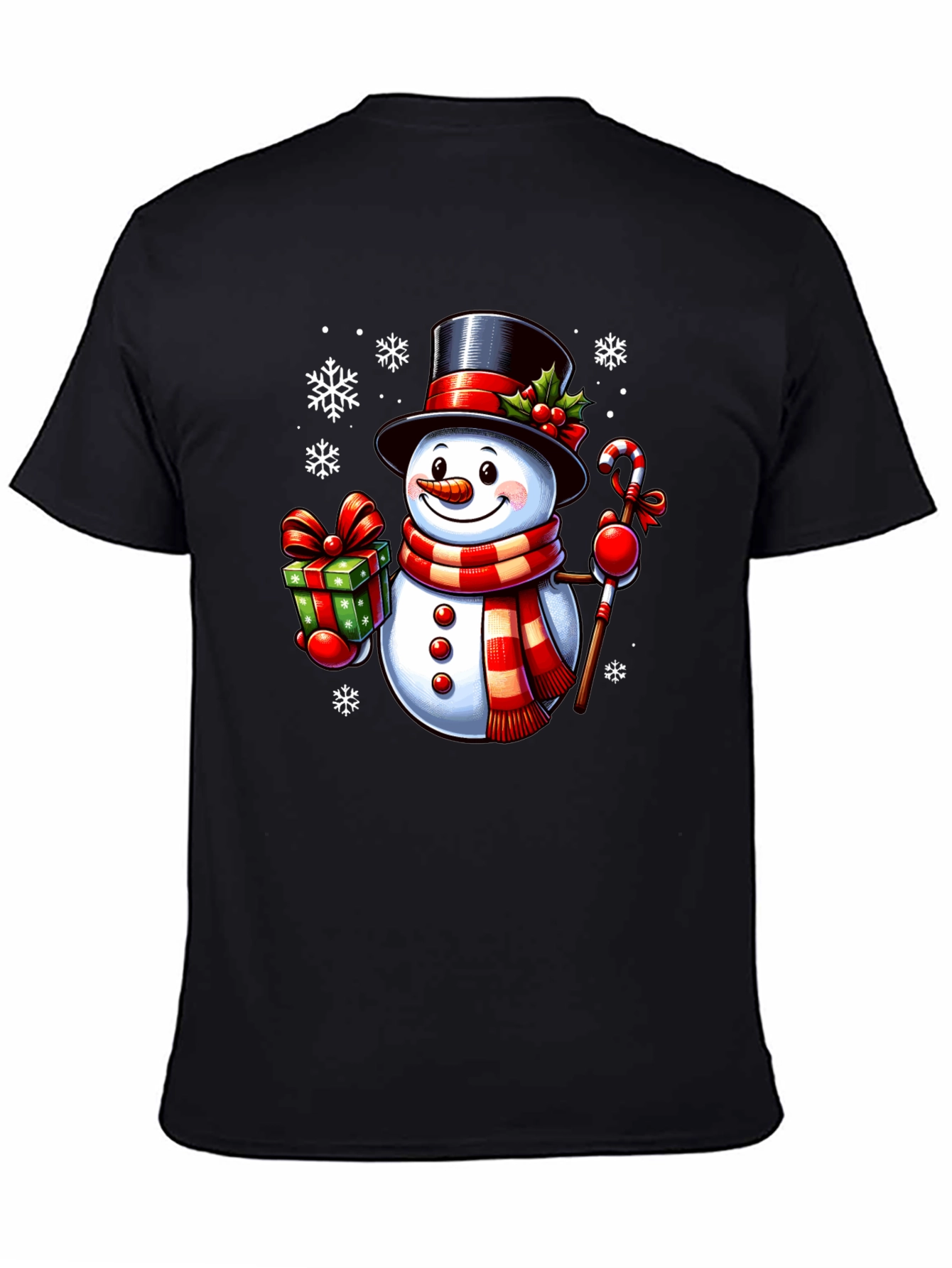 Festive Snowman Graphic Tee - Holiday Cheer