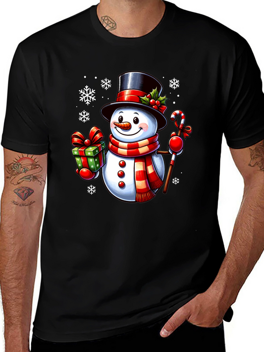 Festive Snowman Graphic Tee - Holiday Cheer