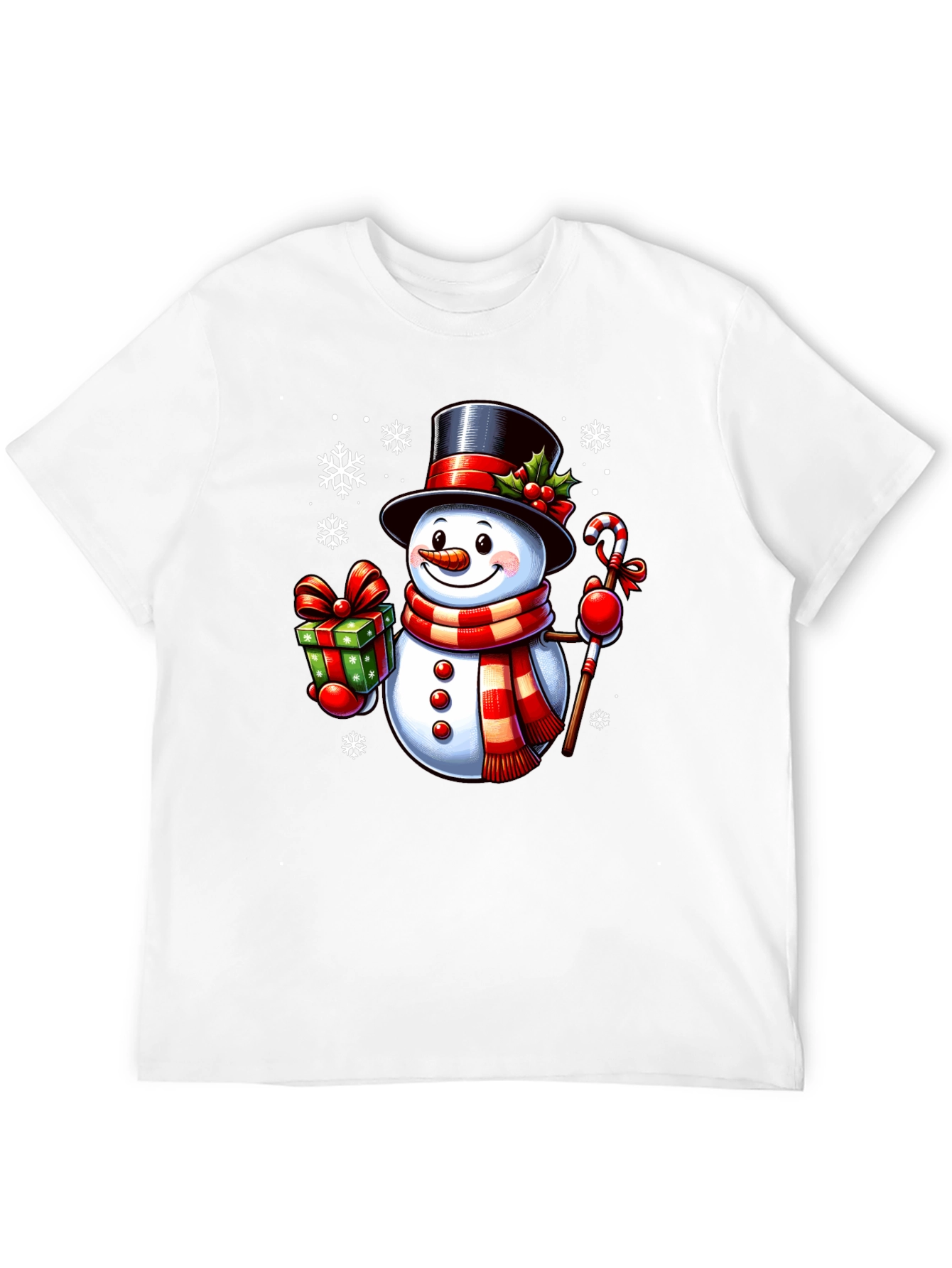Festive Snowman Graphic Tee - Holiday Cheer
