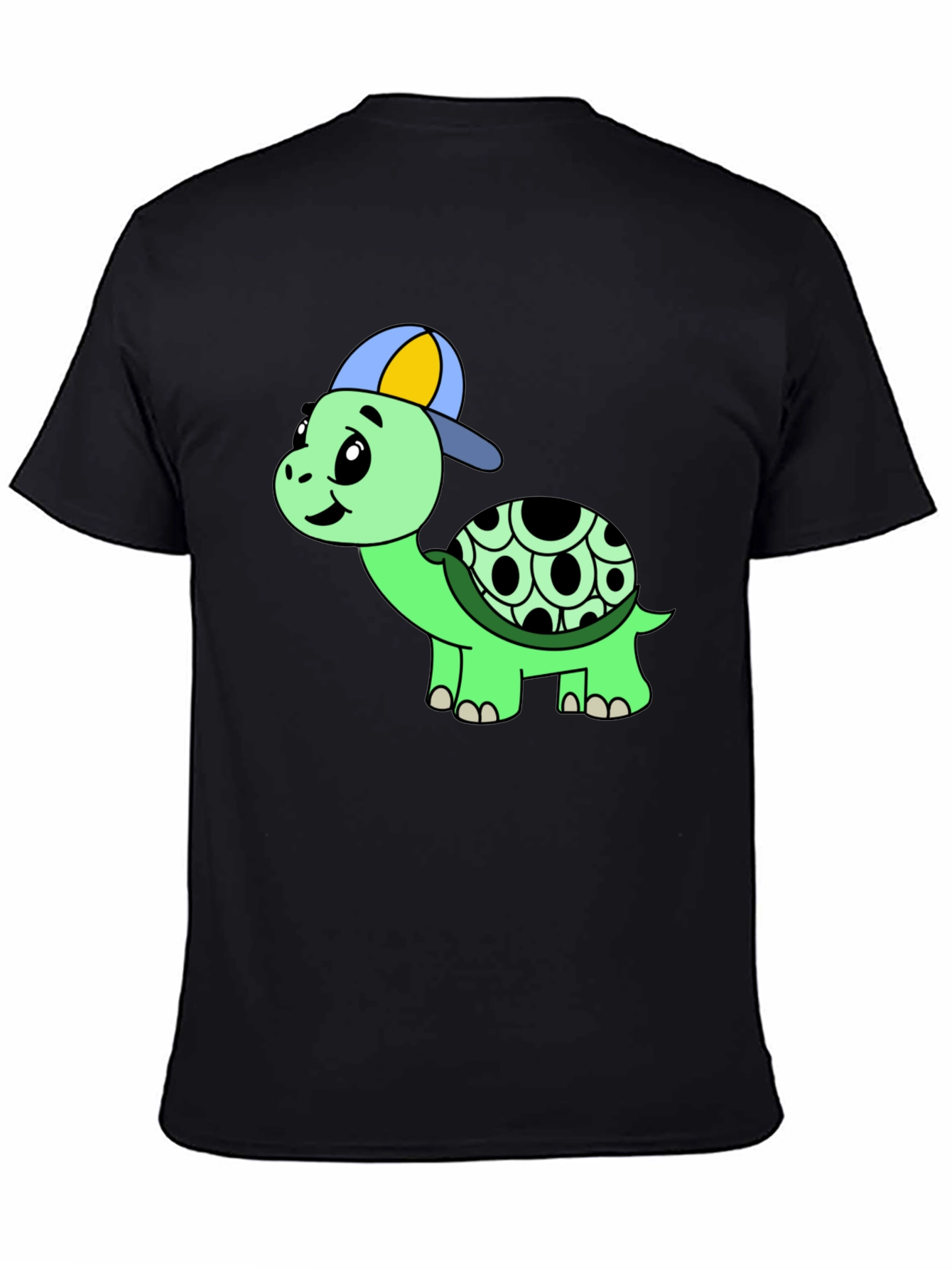 Cool Turtle Graphic Tee - Black Cotton Shirt