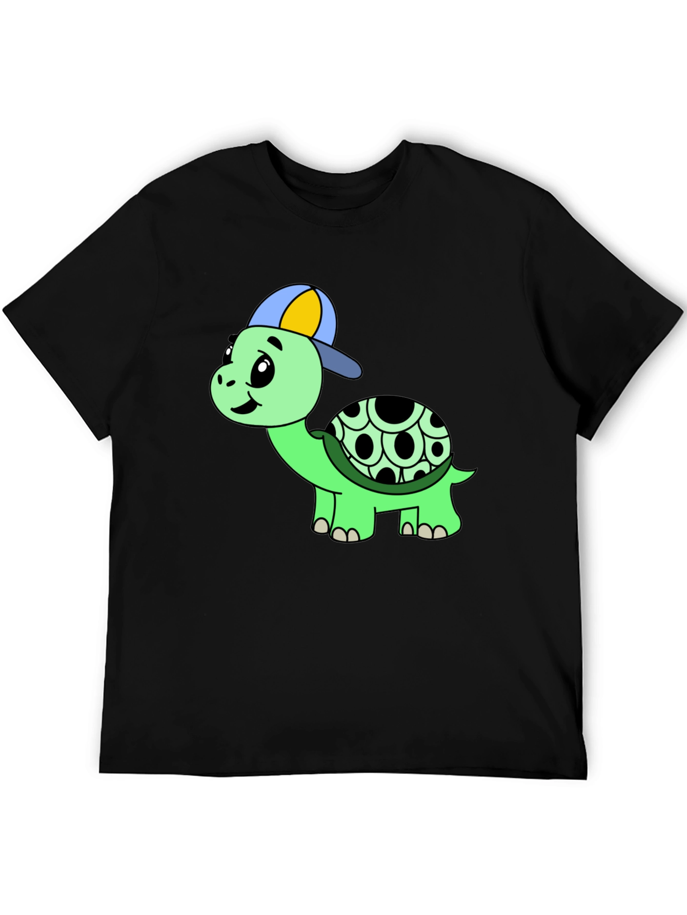 Cool Turtle Graphic Tee - Black Cotton Shirt