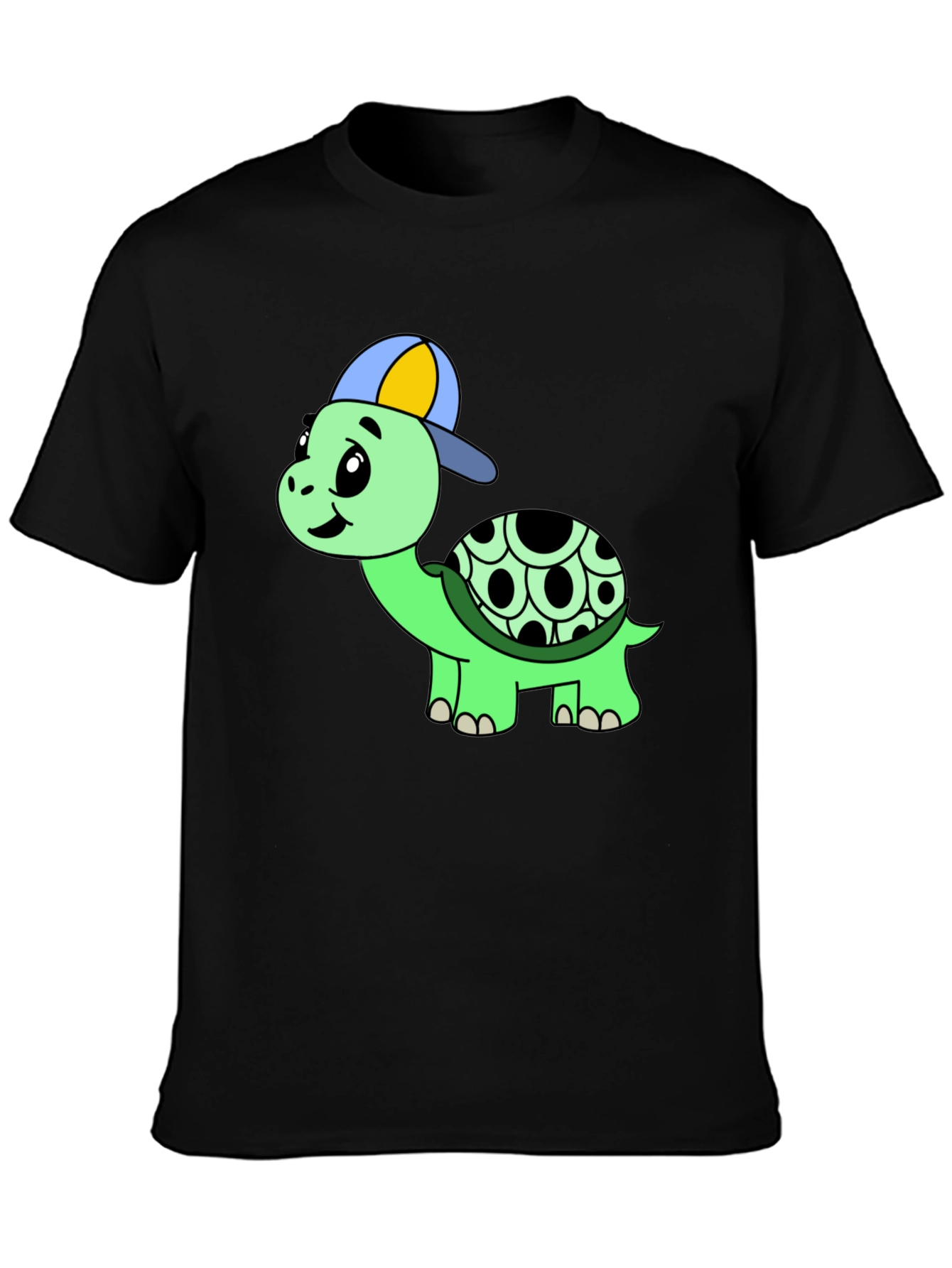 Cool Turtle Graphic Tee - Black Cotton Shirt