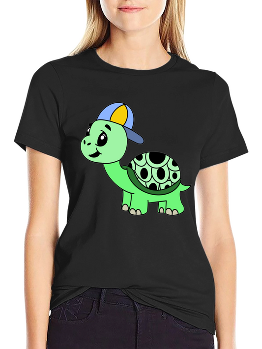 Cool Turtle Graphic Tee - Black Cotton Shirt