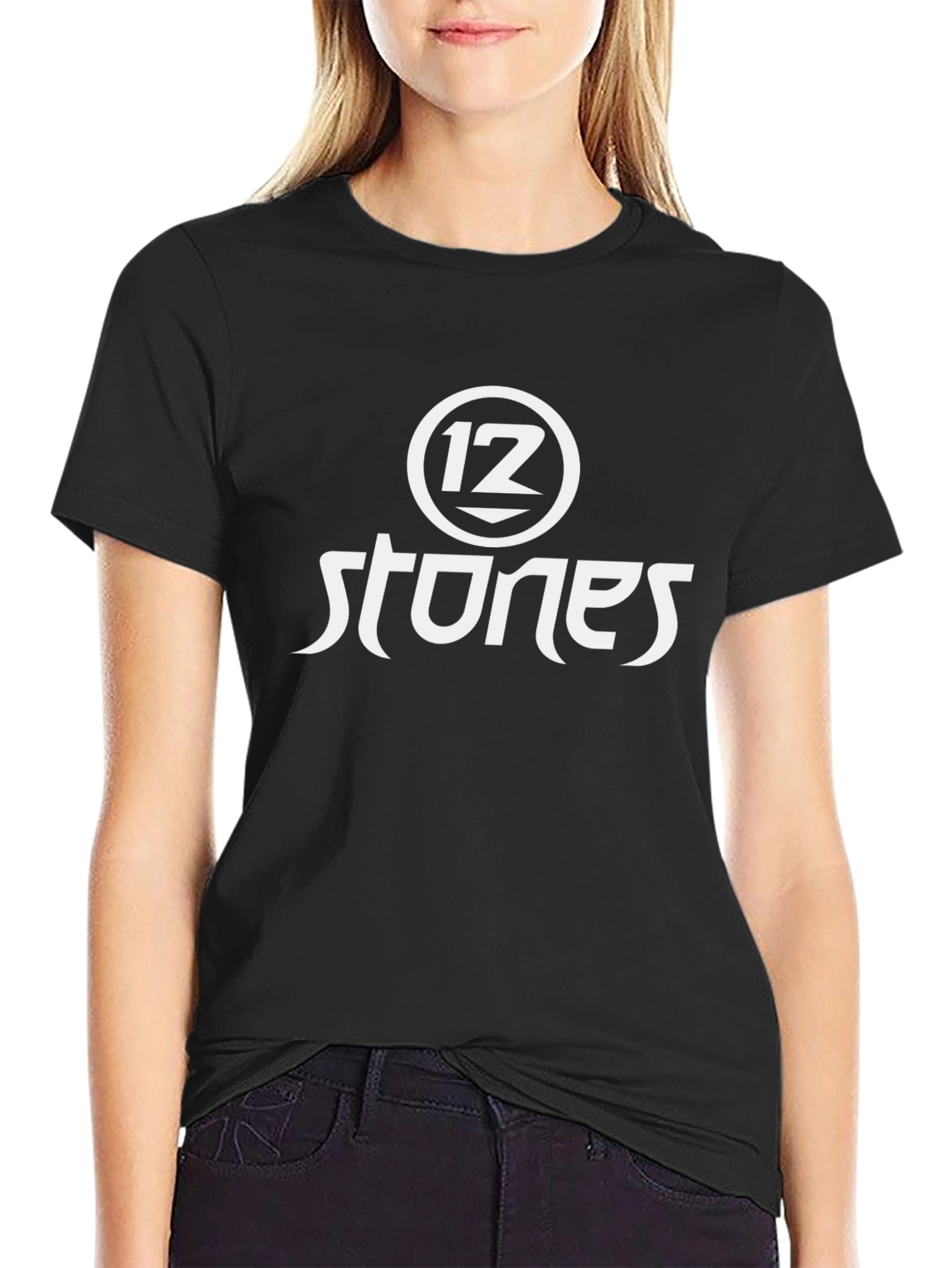 12 Stones Black Graphic T-Shirt