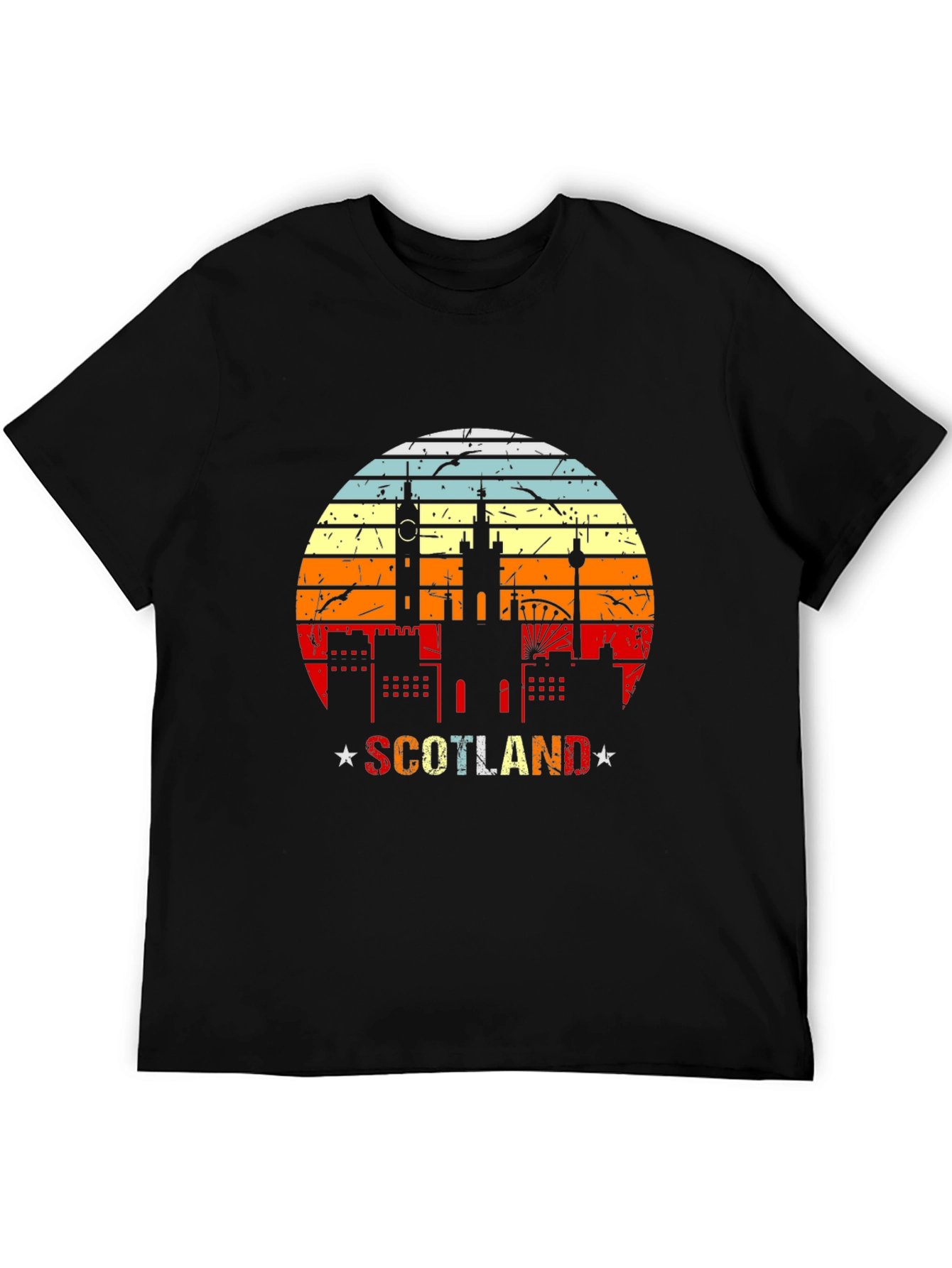 Retro Scotland Skyline Graphic Tee