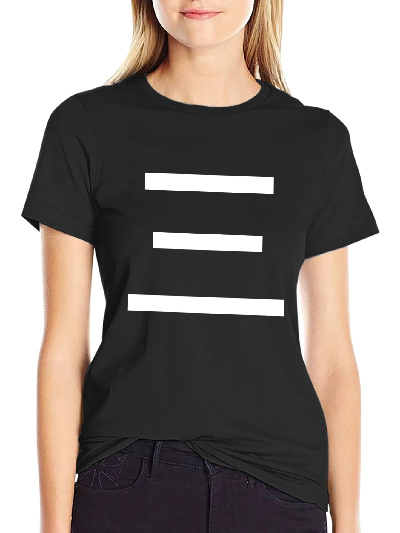 Minimalist Three Stripes Black T-Shirt
