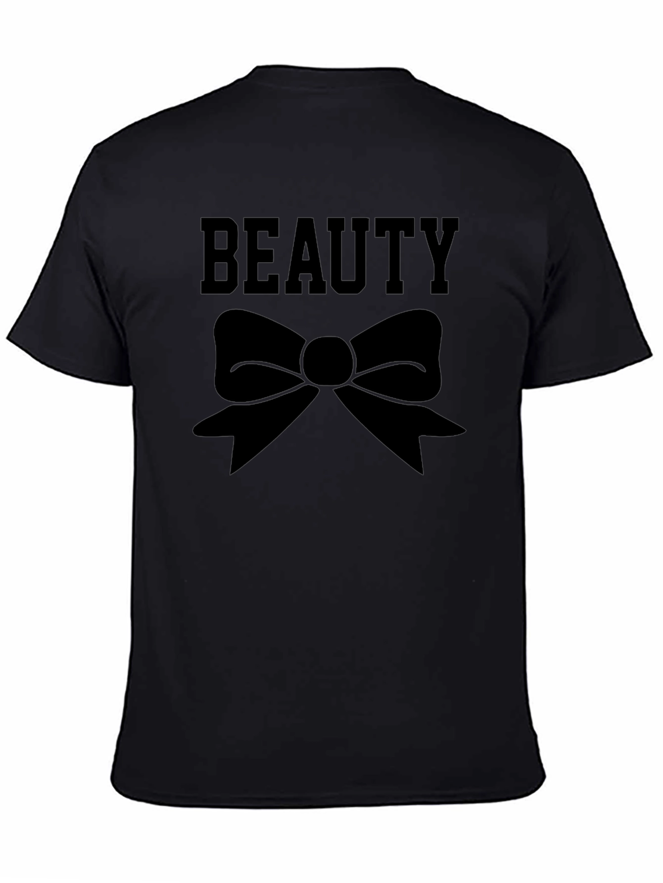 Beauty Bow Graphic Tee - Black Casual T-Shirt