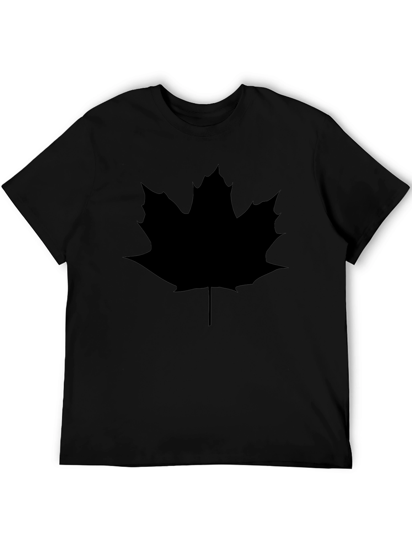 Maple Leaf Graphic Tee - Casual Black Shirt