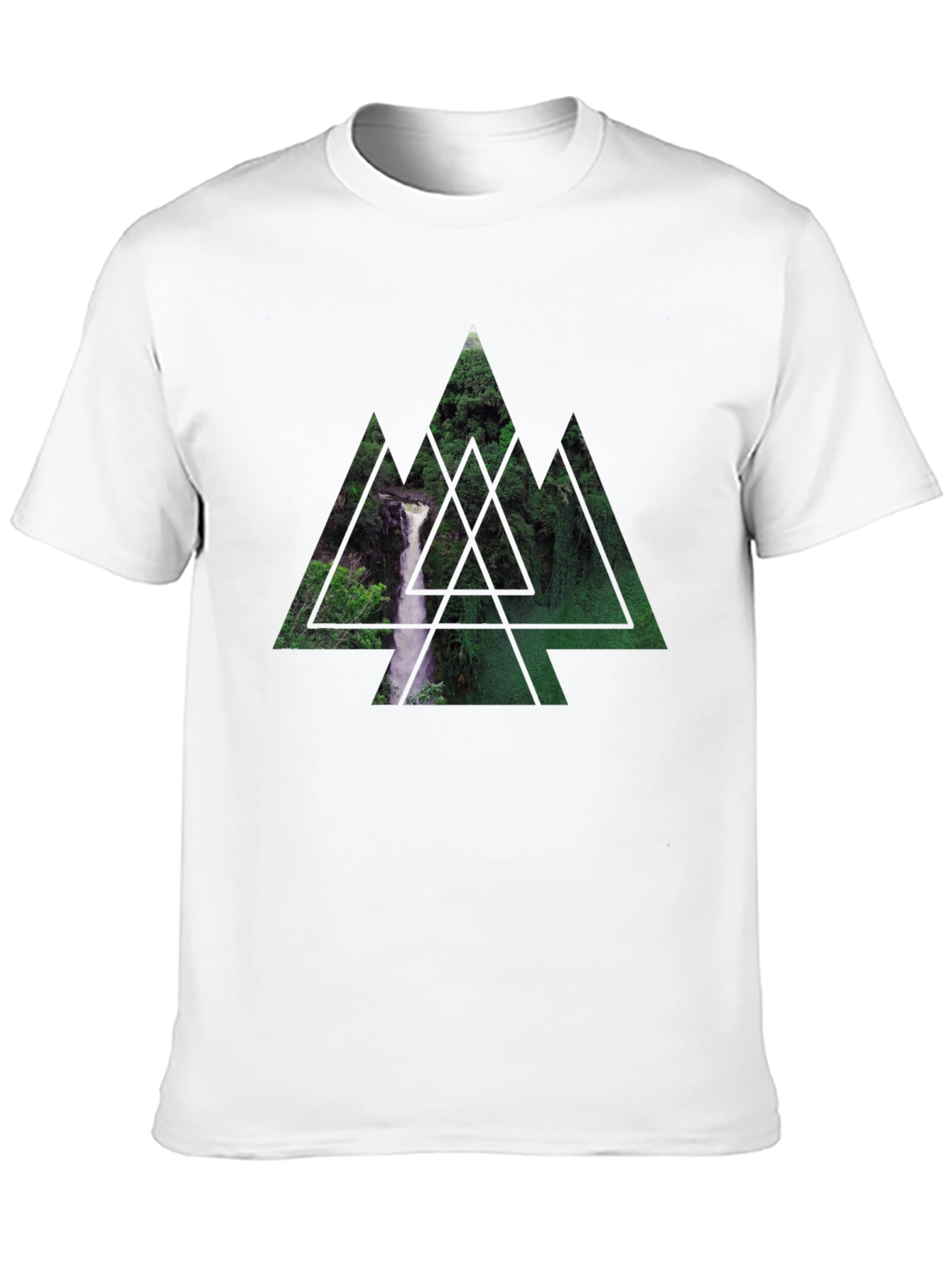 Waterfall Triangle Graphic Black T-Shirt
