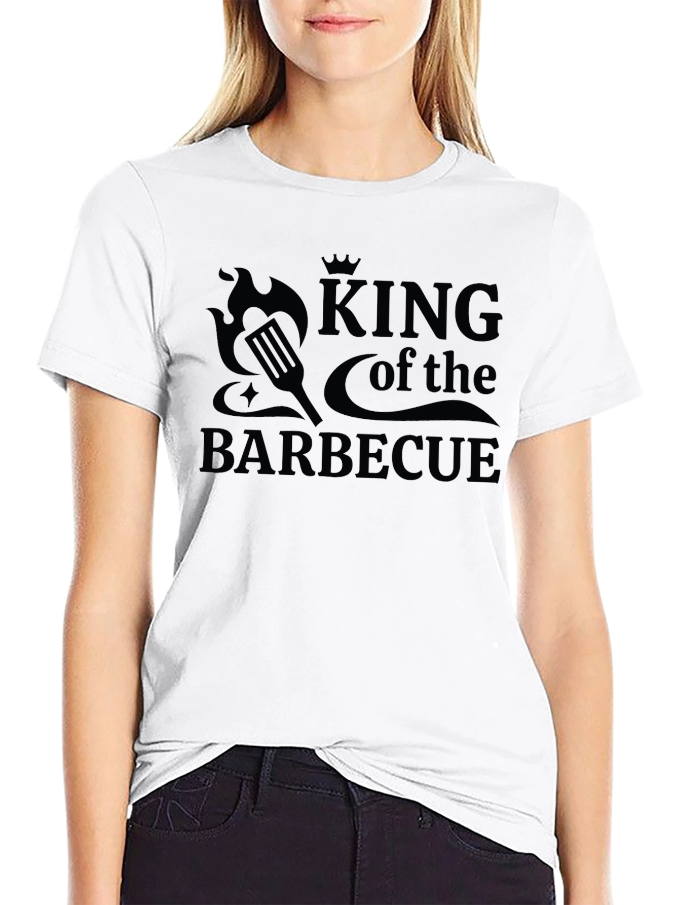 King of the Barbecue Black Graphic T-Shirt