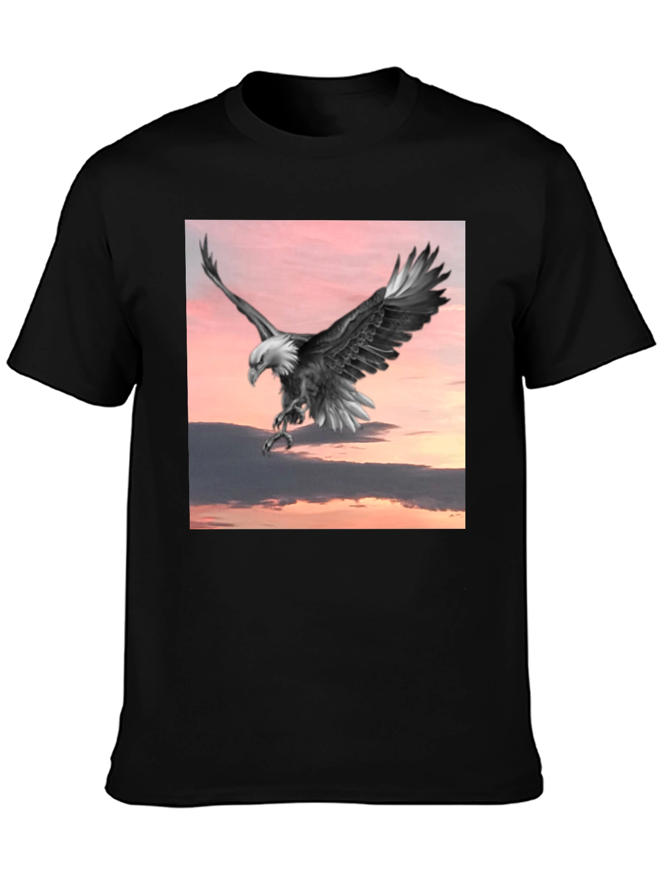 Bald Eagle Graphic Tee - Mens Black T-Shirt