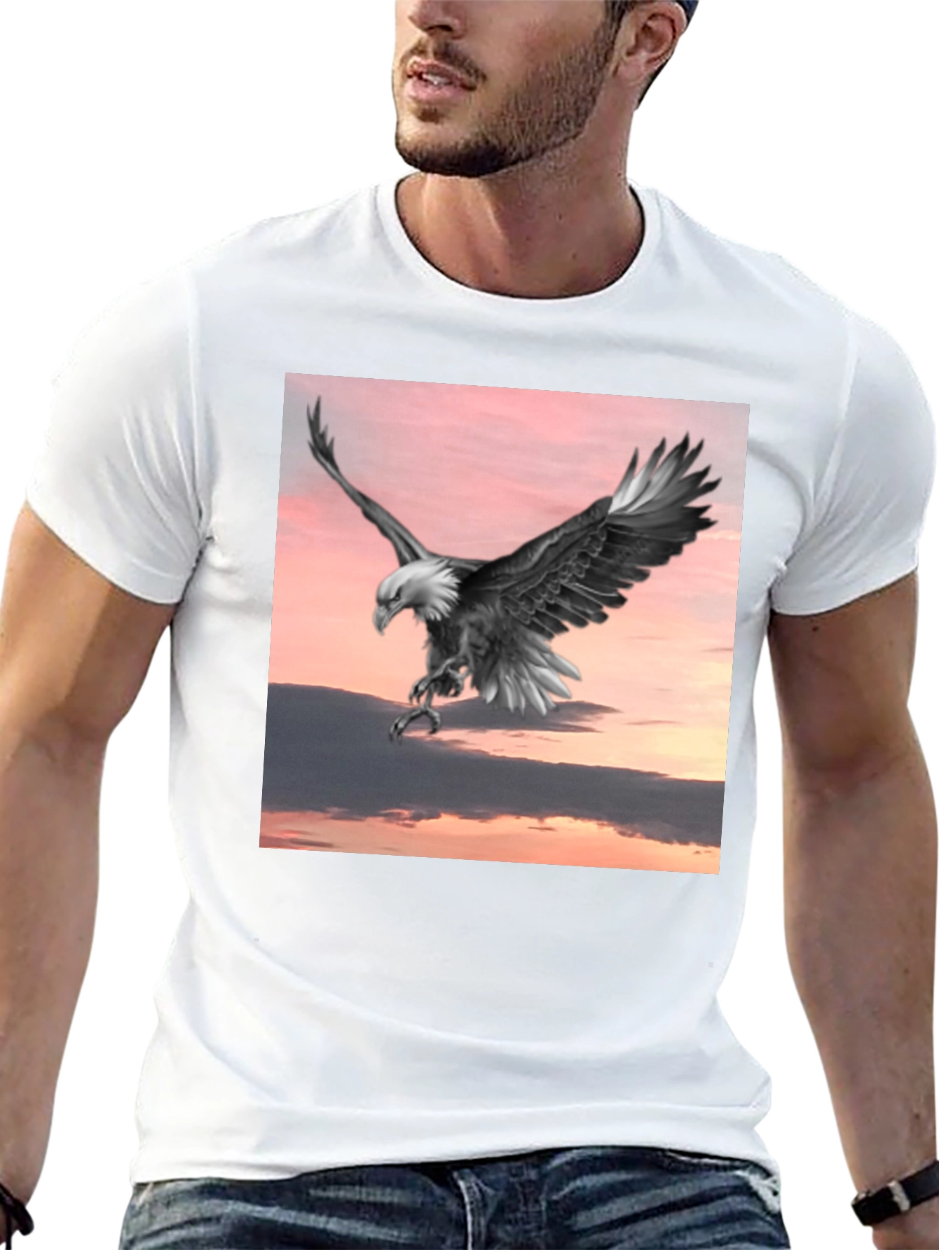 Bald Eagle Graphic Tee - Mens Black T-Shirt