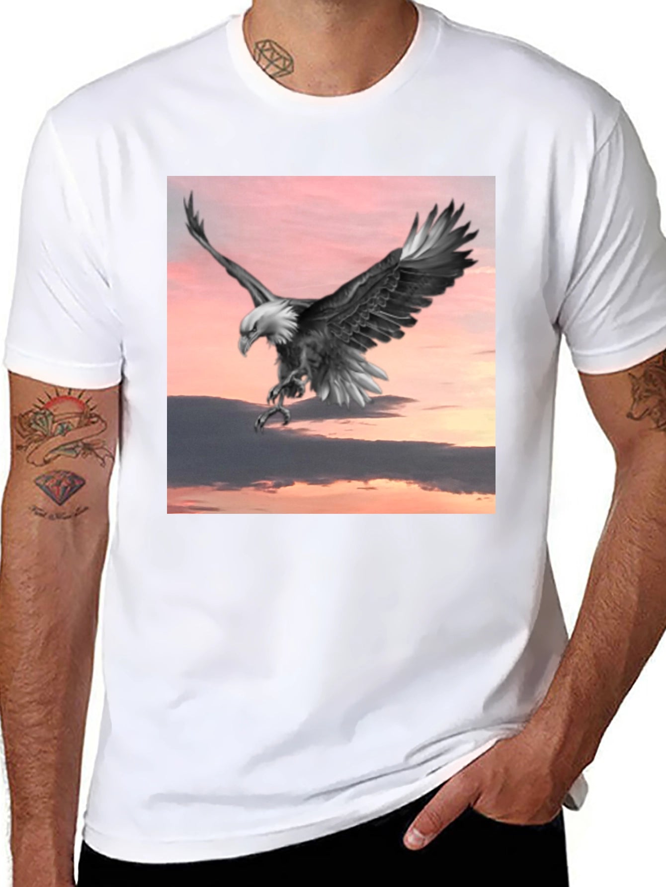 Bald Eagle Graphic Tee - Mens Black T-Shirt