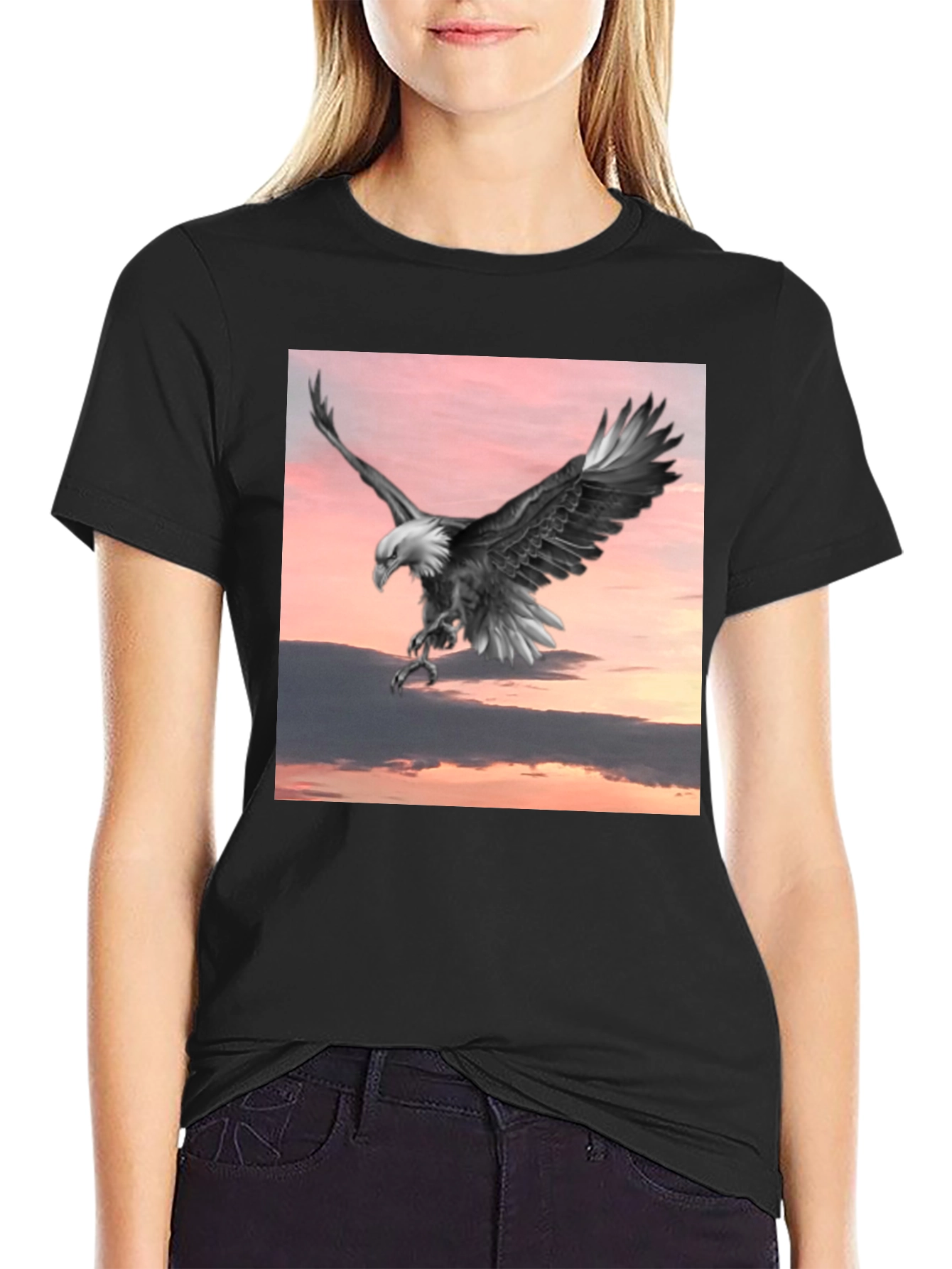 Bald Eagle Graphic Tee - Mens Black T-Shirt