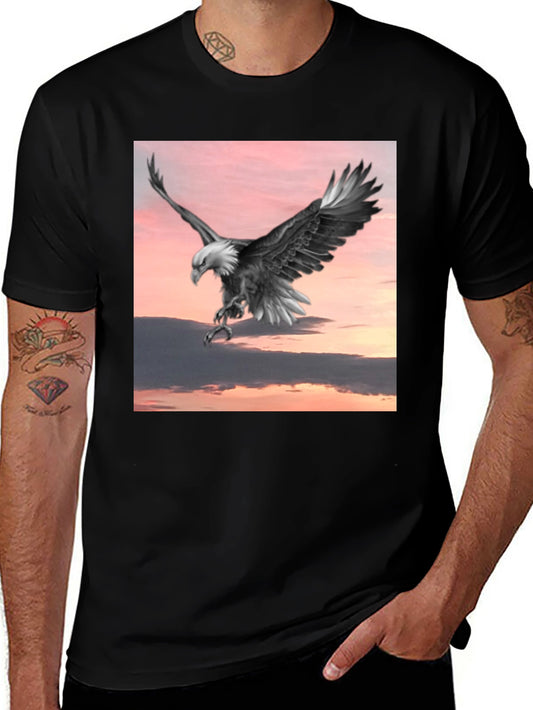 Bald Eagle Graphic Tee - Mens Black T-Shirt