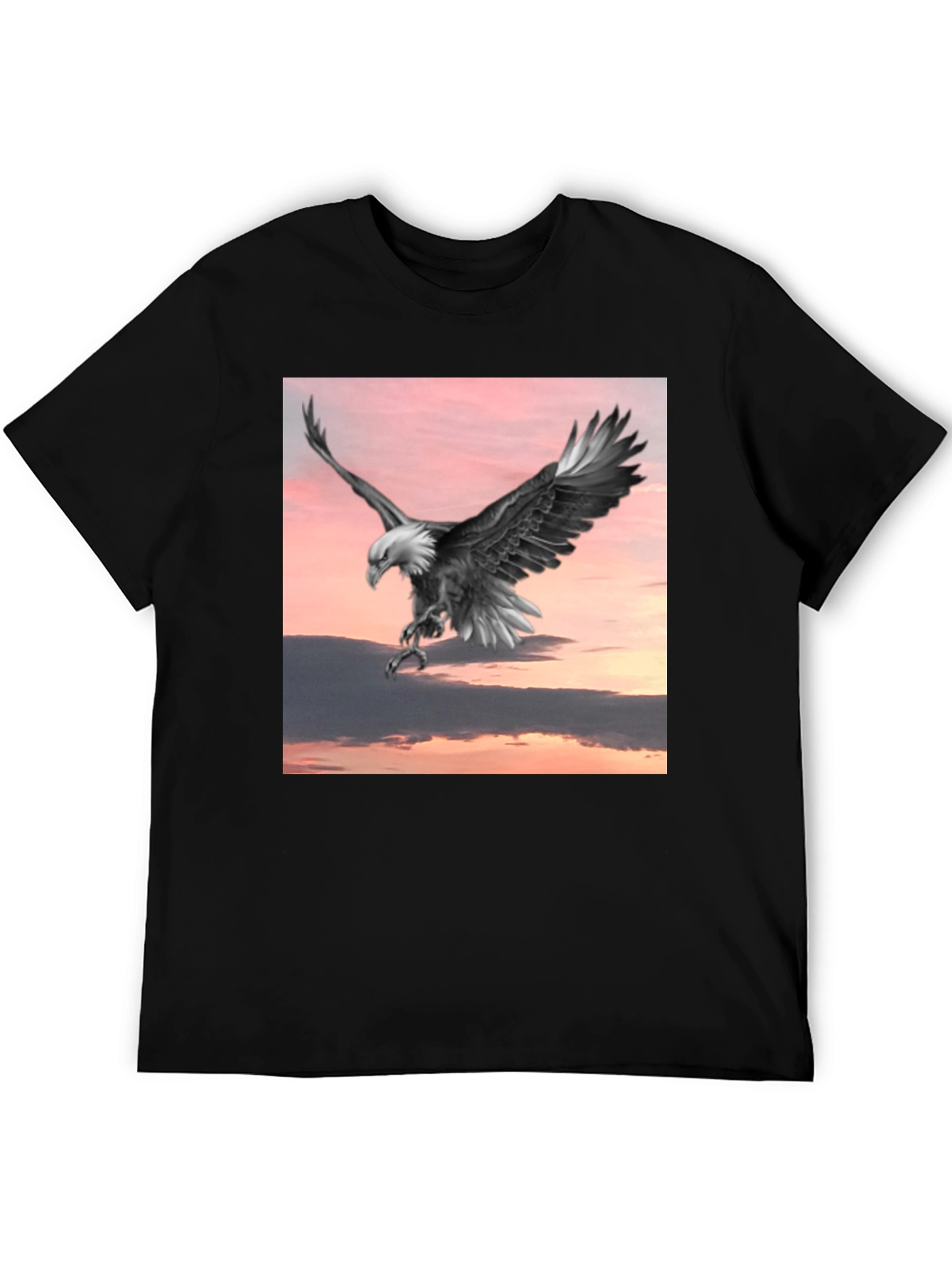Bald Eagle Graphic Tee - Mens Black T-Shirt