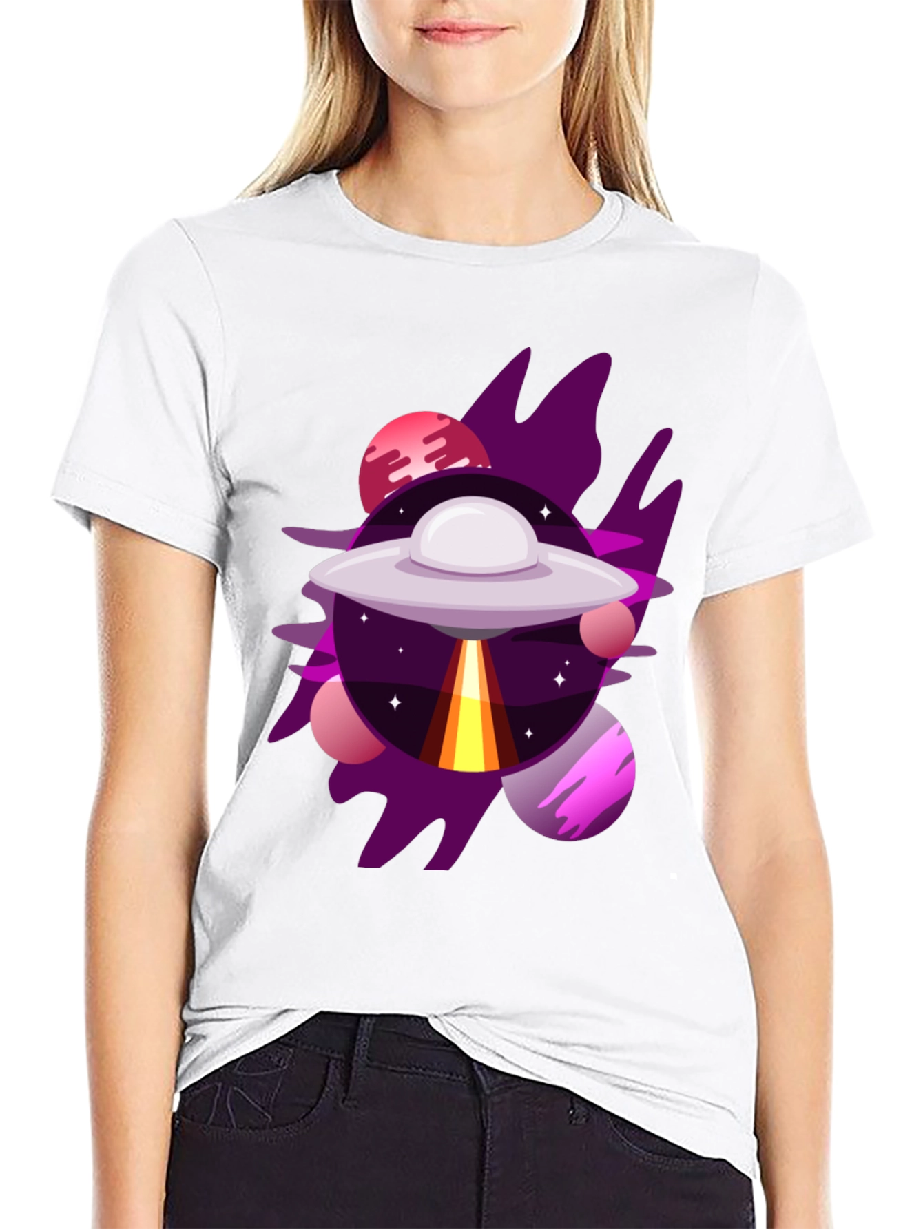 Cosmic UFO Graphic Tee - Galaxy Adventure Shirt