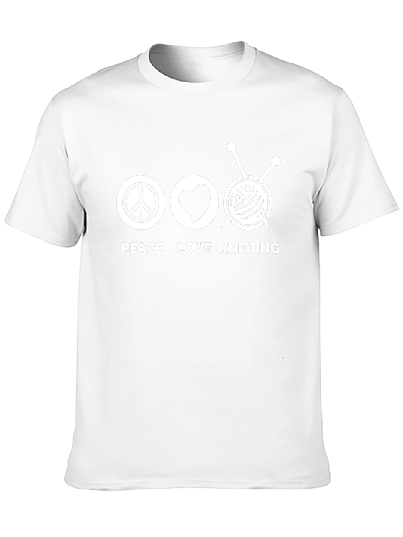 Peace Love Knitting T-Shirt - Knitters Tee