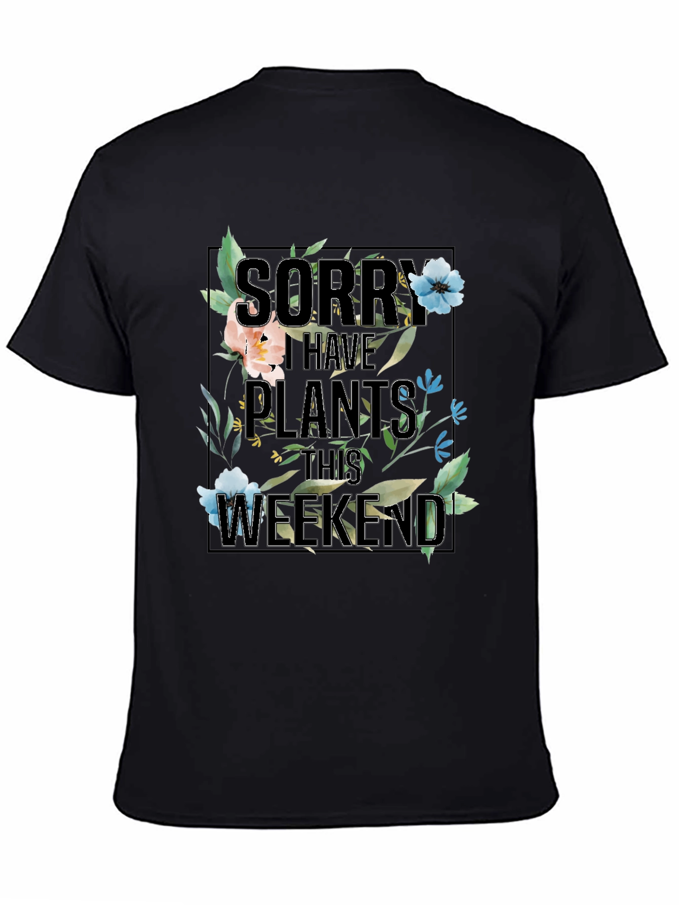 Plants Weekend Black Graphic T-Shirt