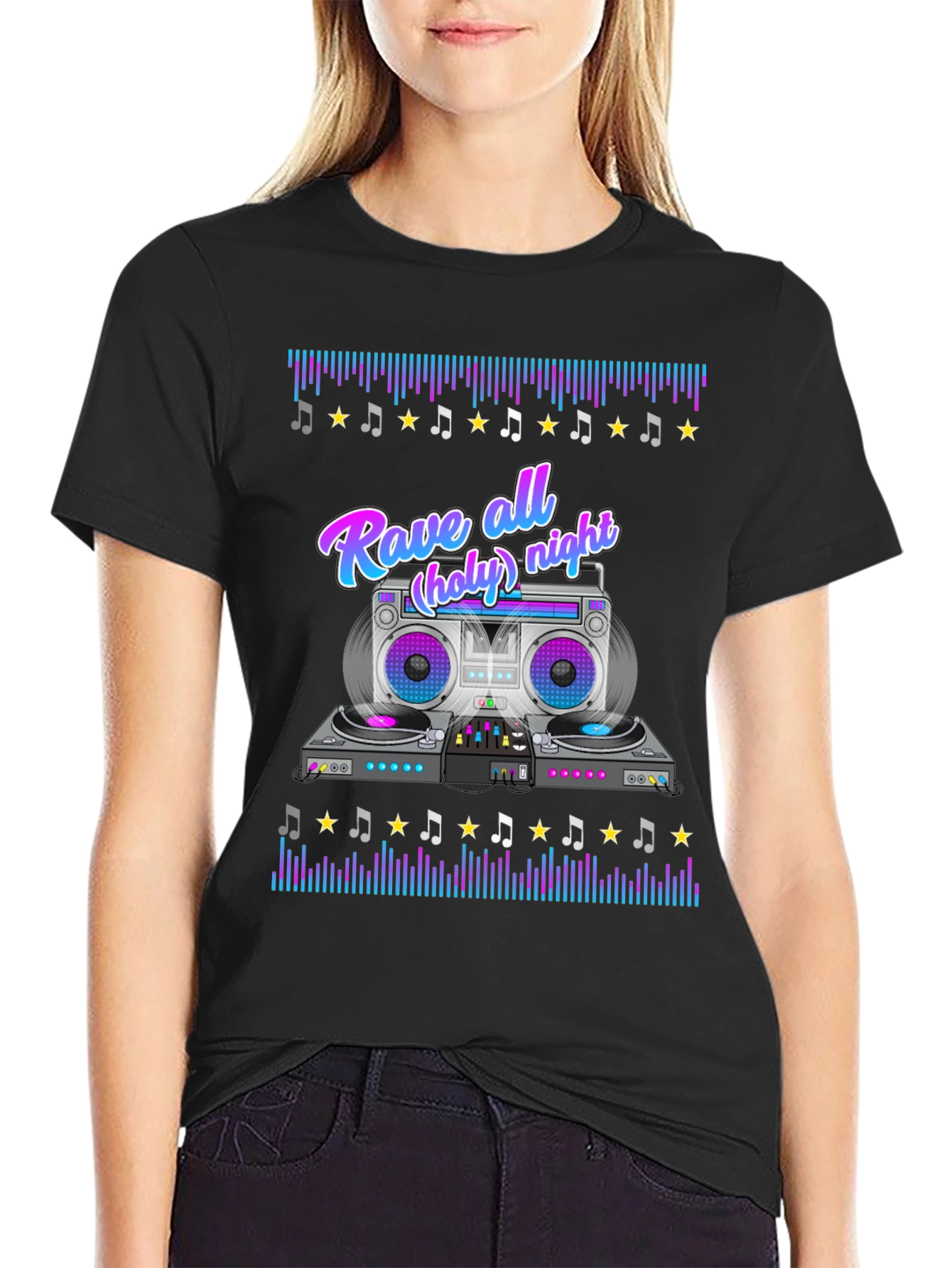 Rave All Night Graphic T-Shirt