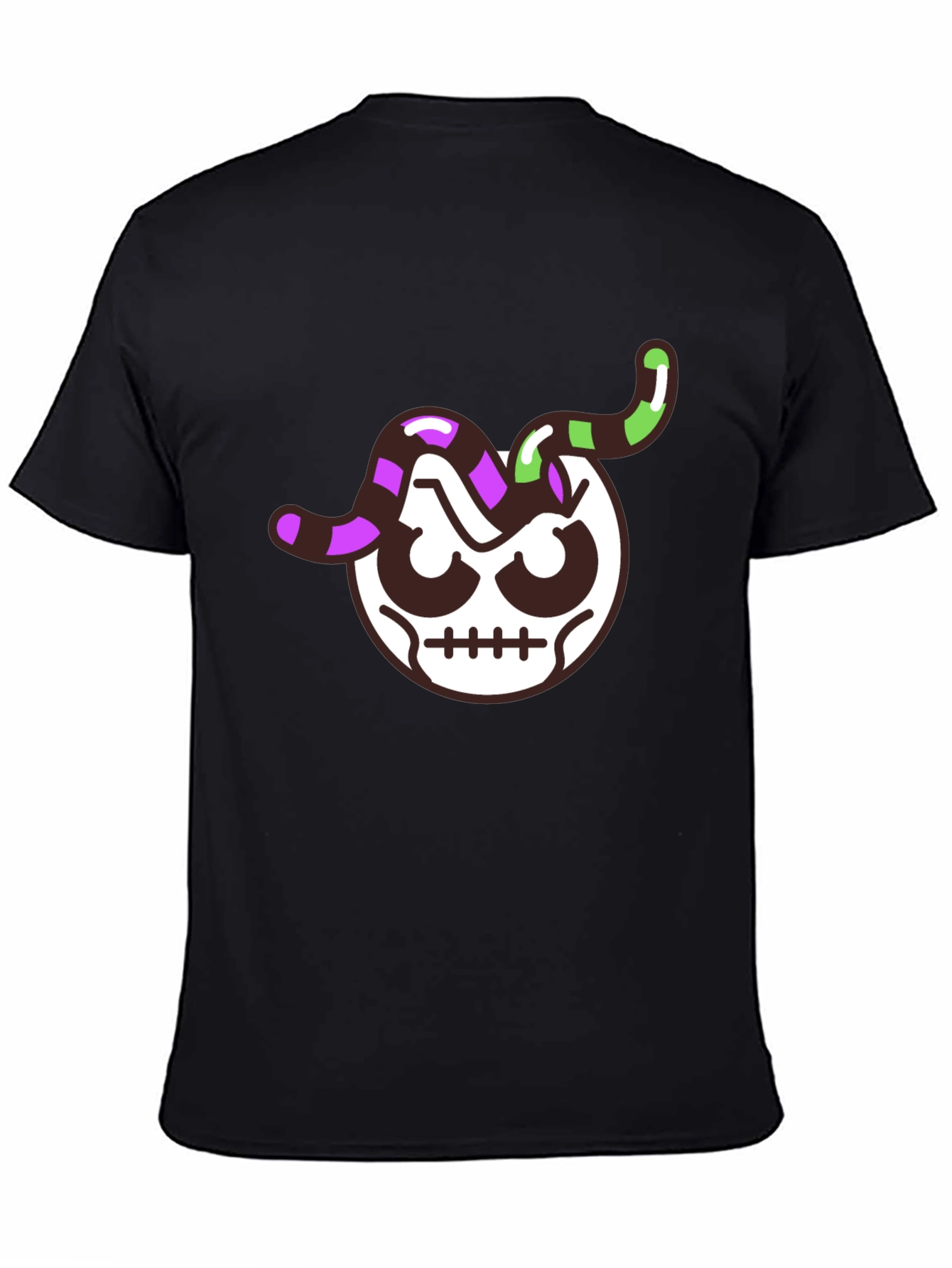 Skull Worm T-Shirt - Mens Black Graphic Tee