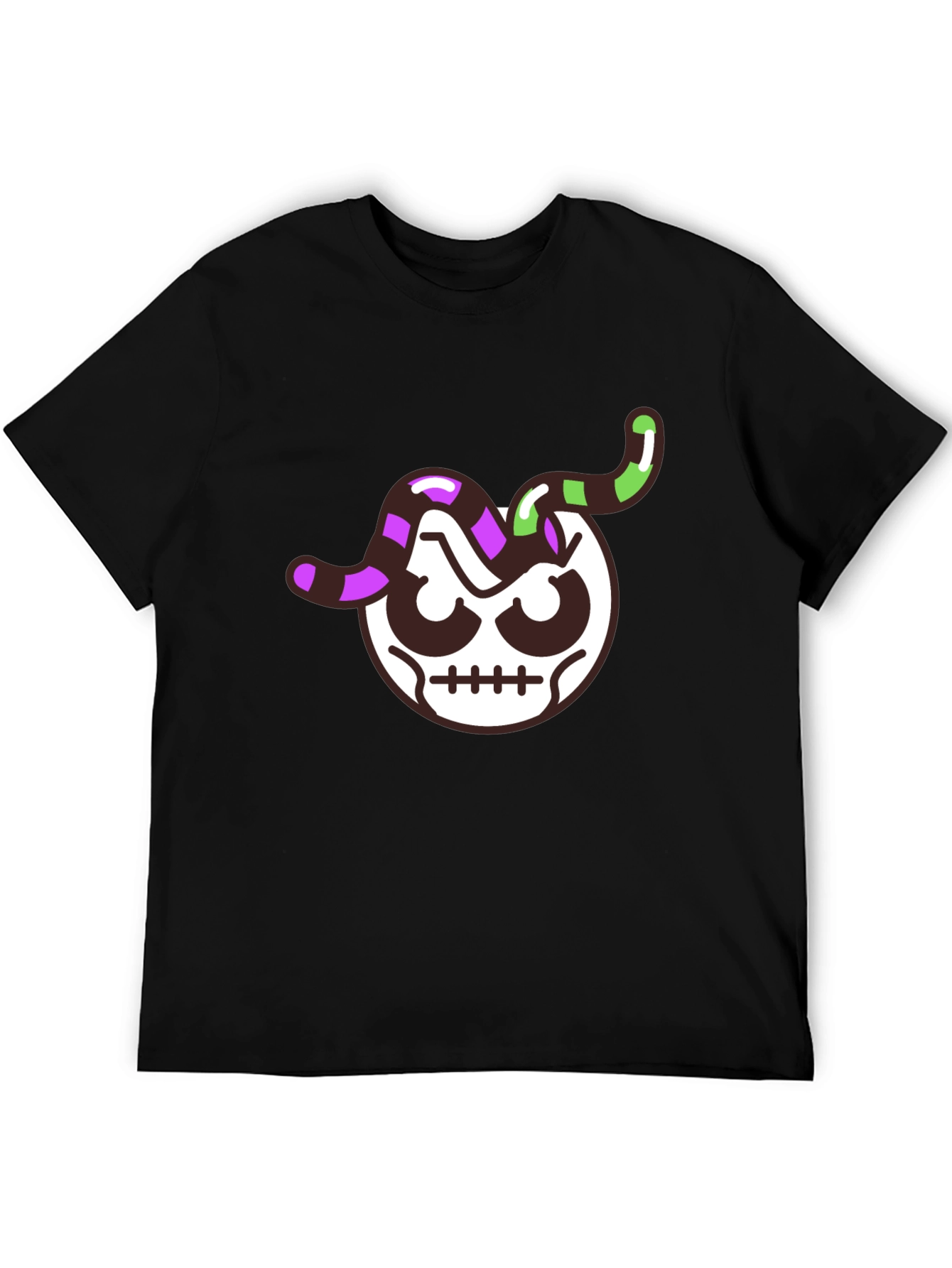 Skull Worm T-Shirt - Mens Black Graphic Tee