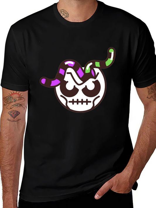 Skull Worm T-Shirt - Mens Black Graphic Tee