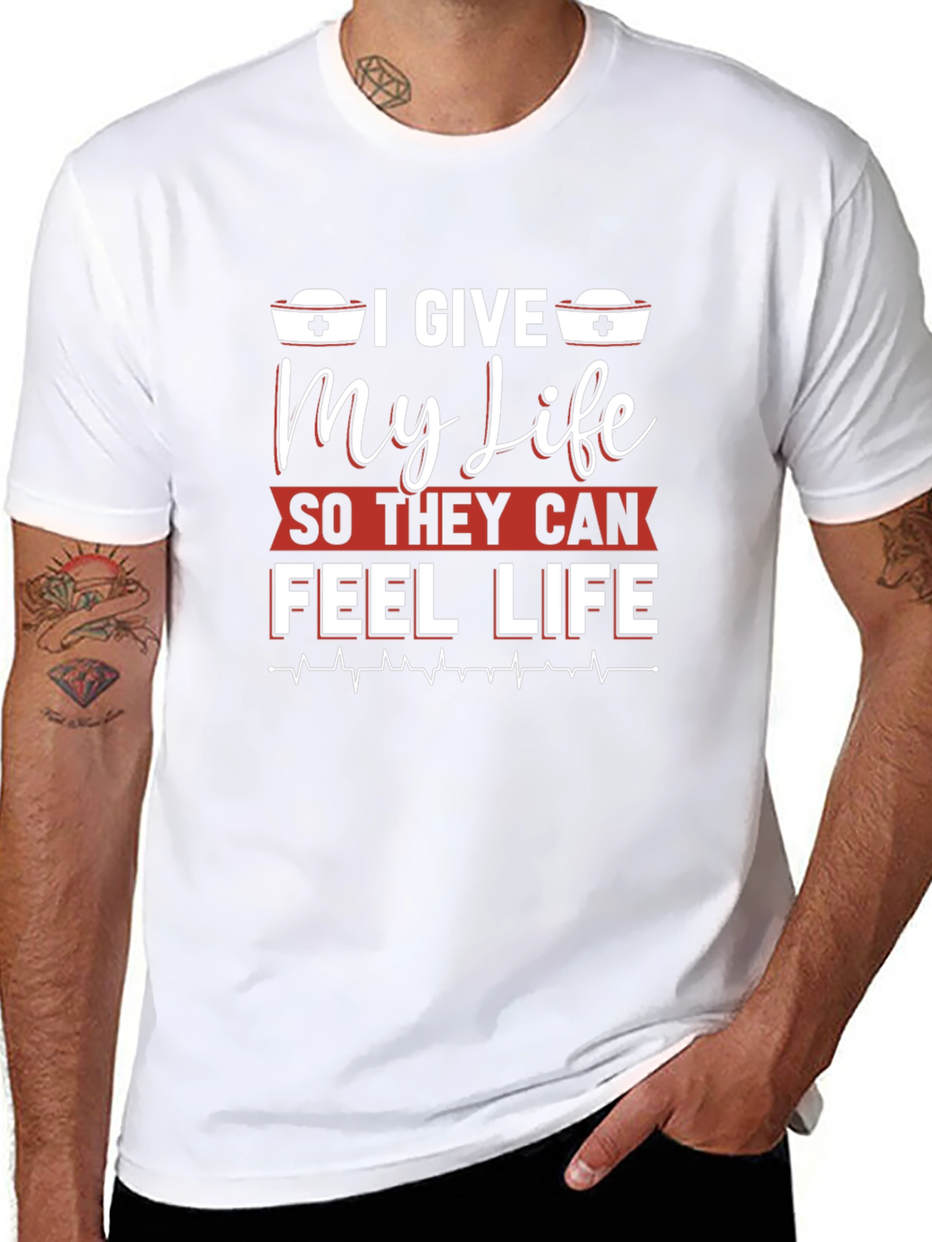 I Give My Life Nurse T-Shirt - Black